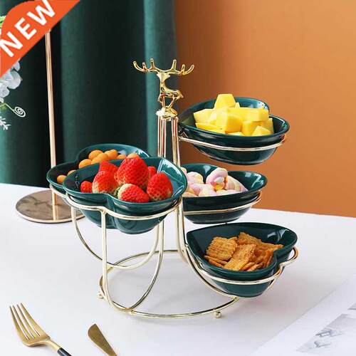 Iron Art Ceramics Snack Tray Decoration Display Stand
