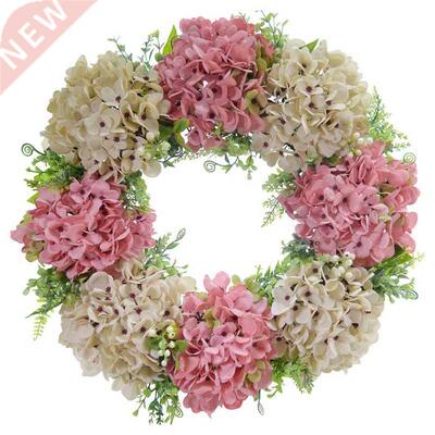 Artificial Hydrangea Wreath Spring Summer Wreath for Front D