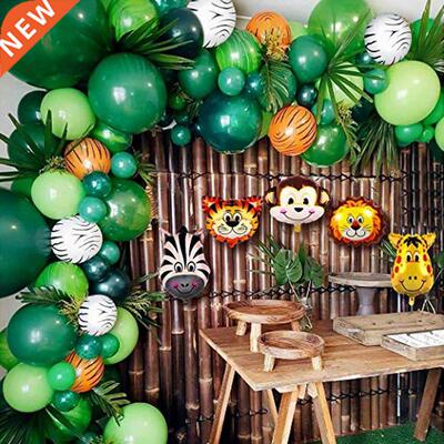 106pcs Anmal Balloons Garland Kt Jungle Safar Theme Party