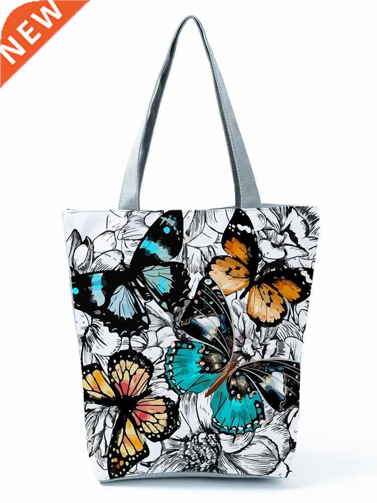 Butterfly Prnted Cartoon Handbag Classc Floral Hgh Capac