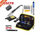 Adjustable Temperature 80w Iron 220v Kit Tips Soldering