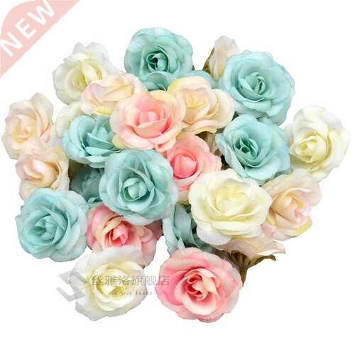 50pcs 4cm Mini Artificial Silk Rose Flower Head Wedding Chr