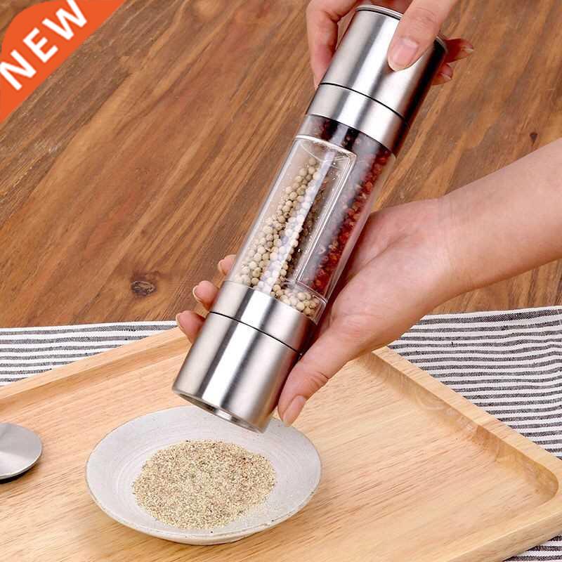 1pc 2 In 1 Seasoning Grinding Stainless Steel Manual Pepper