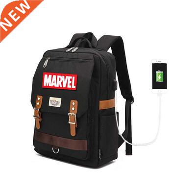 MARVEL fashion men Computer backpack USB Charging backpack O
