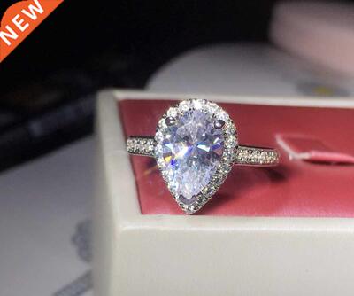 TR1051 luxurious Style  Carat sona Gem Pear Cut Engagemen