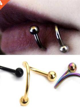 1Pair Shape Surgical Steel Spiral Twisted Lip Ring Nose Ring