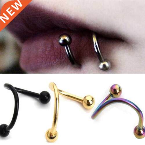 1Pair Shape Surgical Steel Spiral Twisted Lip Ring Nose Ring