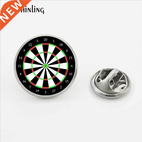 2017 New Design Dart Board Lapel Pins Round Glass Handmade M