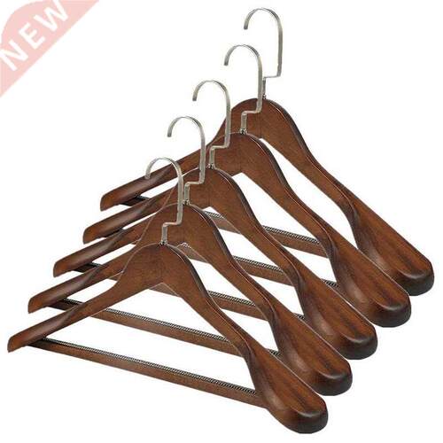 Pack of 5 Wooden Hangers for Suits, Dresses, Trousers, Shirt