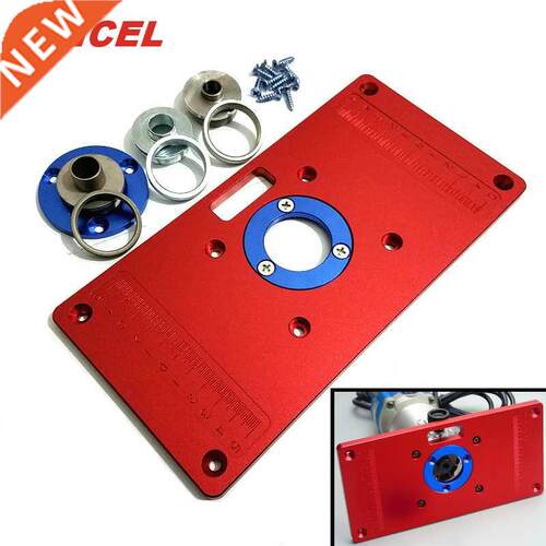Universal Aluminum Router Table Insert Plate with 2Pcs Inser