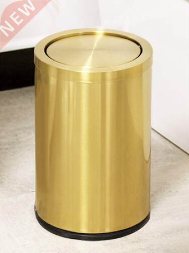 Table Luxury Golden Trash Can Bedroom Garbage Office Small