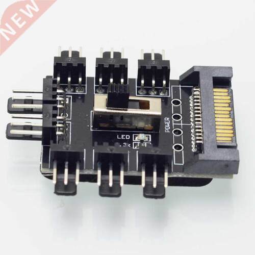8 ports 3 Pin Fan Power HUB 15Pin SATA to 8 Port PC Case Coo