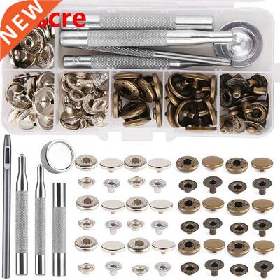 85 PCS Leather Snap Fasteners Kit 10mm 15mm Metal Button Sna
