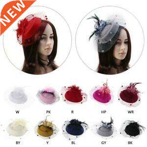 Bride Hat Hair Accessories Retro Short Hair Feather Flower