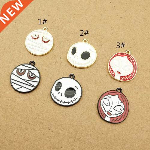 10pcs 20x22mm Enamel Halloween Skull Charm for Jewelry Makin