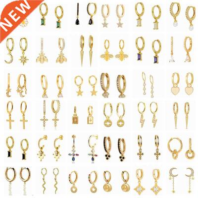 ROMAD Gold Silver Color Hoops Earrings For Women Pendientes