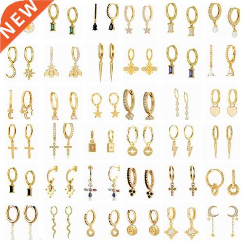 ROMAD Gold Silver Color Hoops Earrings For Women Pendientes