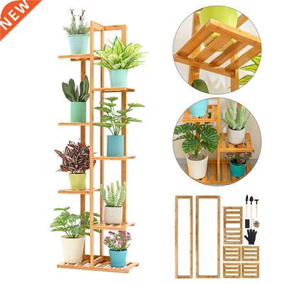 Bamboo 5 / 6 /7 Tier Plant Stand Rack Multiple Flower Pot Ho