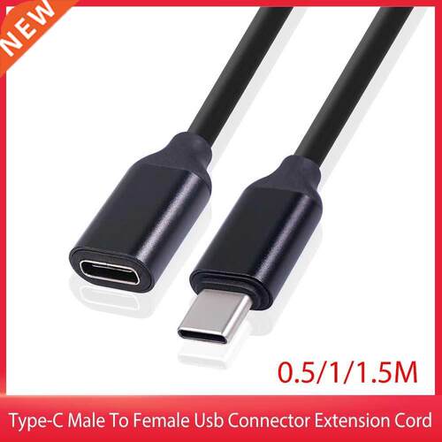 0.5/1/1.5m Extension Cble Type-C Mle To Femle USB Connect