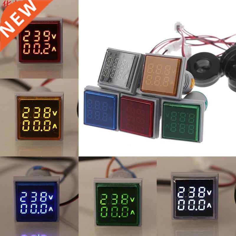 Square LED Digital Voltmeter Ammeter 22mm Signal Lights Volt