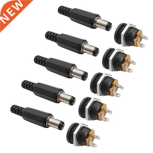 5Pairs DC-022 5.5*2.1 mm Plastic Male Plug + DC Power Socket