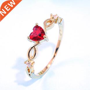 Huitan Simple Heart Ring For Women Female Cute Finger Rings