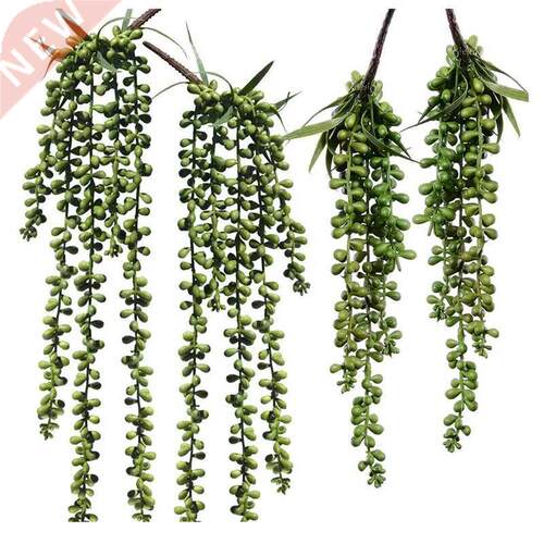 4 Pcs Artificial Hanging Succulents Faux Burro's Tai