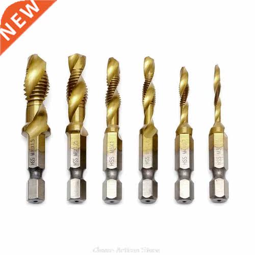 1PC Hex Shank M3-M10 Titanium Plated HSS Hand Screw Thread M