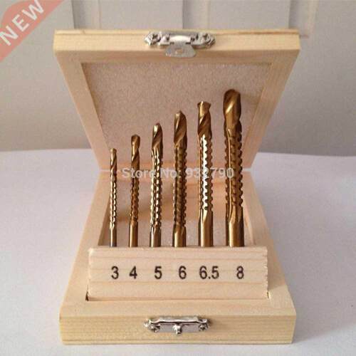 6pcs m 4mm 5mm 6mm 6.5mm 8mm Coated Drill Bits Hole Saw Gr