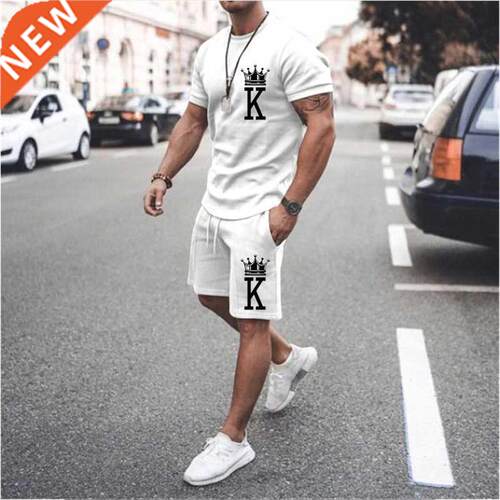 Men's Tracksuit Short 2 Piece Set Summer Print K Sport Hawai
