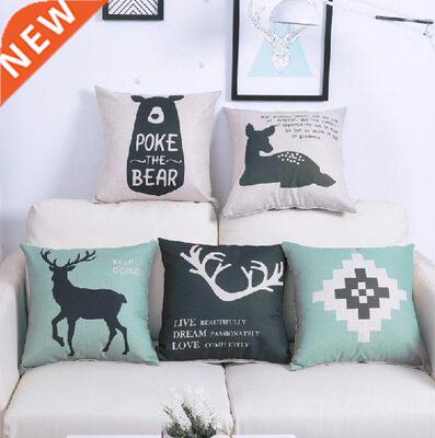 1PC Nordic Styles Geometric Bear and Deer Home Decor Pillow