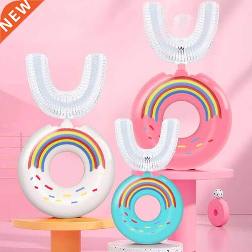 Children 360 Degree Doughnut Manual Toothbrush Kids Silicone