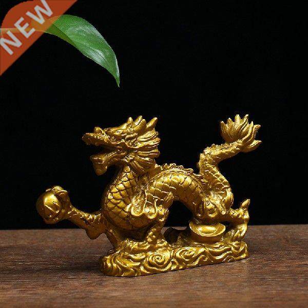 Tritional Chinese Zodiac Twelve Statue Gold Dragon Statue图片
