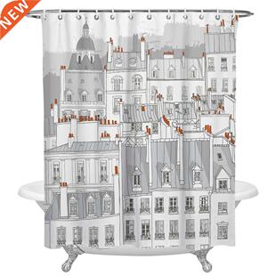 House Window Chimney Shower Curtain Waterproof Polyester
