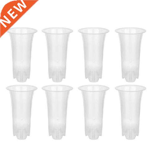 Quality 5 Inch 8Pcs Clear Flower Pot Planter Plastic Orchid