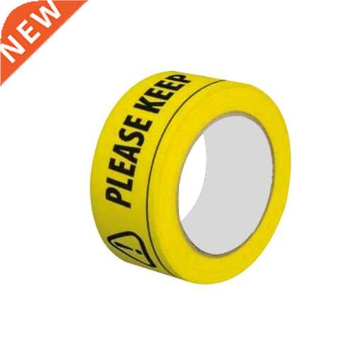 1Roll Yellow Social Distancing Stickers Tape Please Keep A S