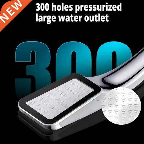 Pressurized 300 Holes Single Head Hand Hold Square Shower