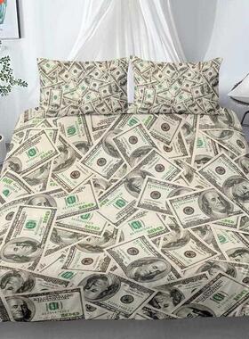 3D Modern Bedding Set Dollar Motif Printed Duvet Cover Vivid