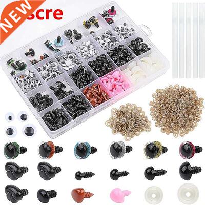 819 Pcs Colorful Plastc Doll Eyes and Noses Safety Eyes Nee