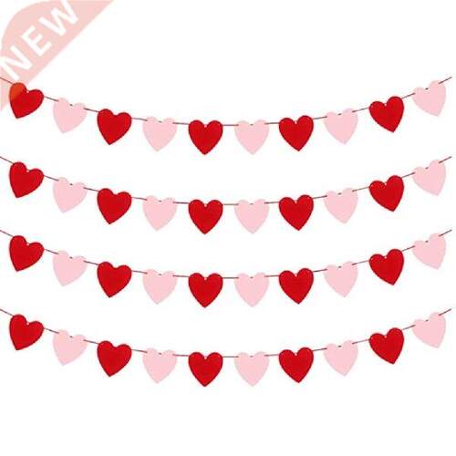 Heart-shaped Banner  Valentine's Day Decoration Felt