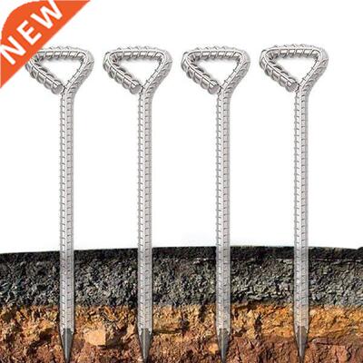 12-Inch Ground Stakes Set 4Pcs Galvanized Steel Tent Pegs