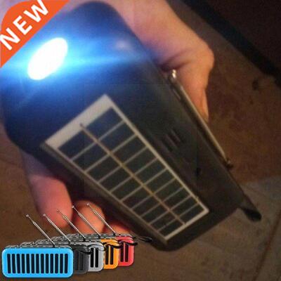 Solar Powered Wireless Speaker With Fm Radio Led Flashlight