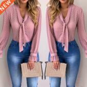 Elegant Chiffon New Neck Sleeve Fashion Long Women Blouses