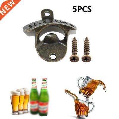 5pcs Vintage Wall Mount Beer Bottle Opener Antique Style Iro