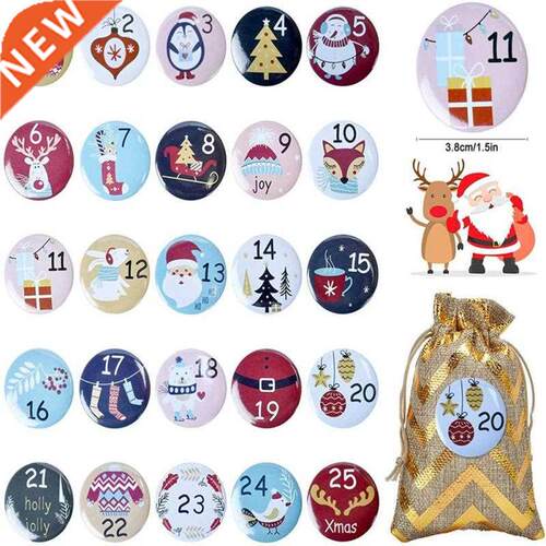 Christmas Button Pins Christmas Advent Calendar Badge