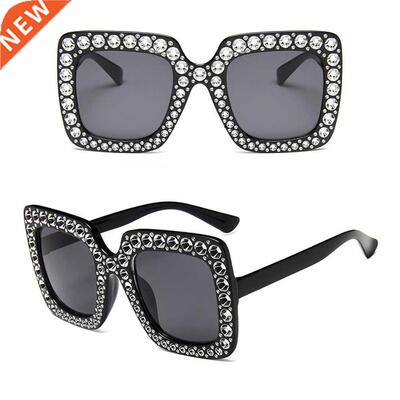 Diamond Oversized Sunglasses Big Square Frame Sunglasses UV4