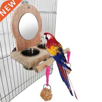 Parrot Feeder Toy Stainless Steel Feeding Cups Water Bowls