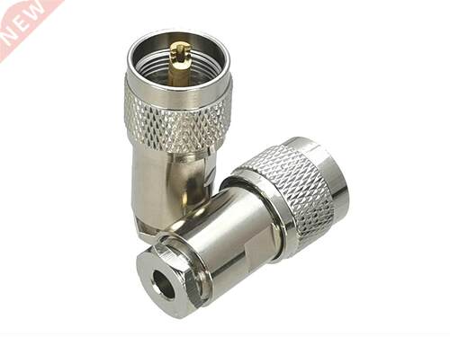 10Pcs Connector UHF PL259 Male plug Clamp RG58 RG142 LMR195