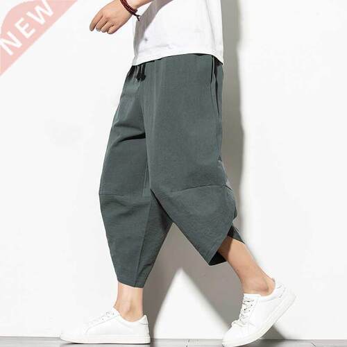 Dropshipping Summer Cotton Harem Pants Men Casual Hip Hop Tr