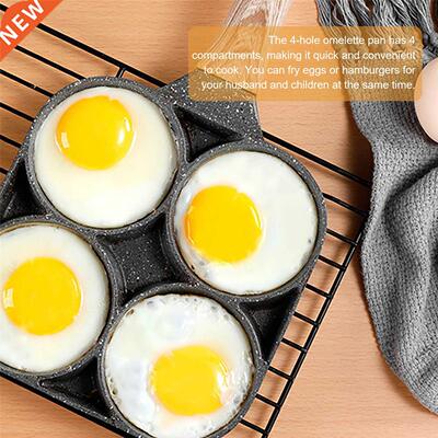 4 Hole NonStck Flat Fryng Pan Pancake Pan Fred Egg